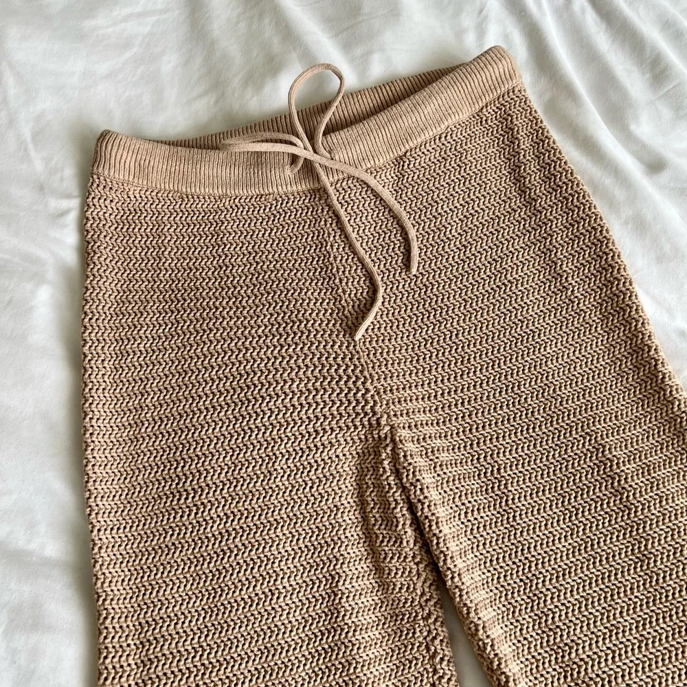 Reformation Beige Knit Cropped Pants - Picture 4 of 10